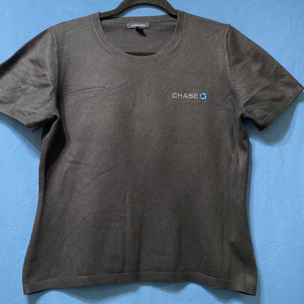 Lands’End black short sleeves top size S 6-8 used black color